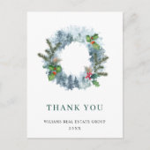 風景リース企業のクリスマスサンキュー ポストカード (正面)