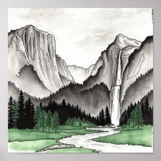 風景中国のスケッチ ポスター