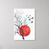 風景壁画、ミッドセンチュリーモダンデコール キャンバスプリント (正面)