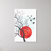 風景壁画、ミッドセンチュリーモダンデコール キャンバスプリント (正面)