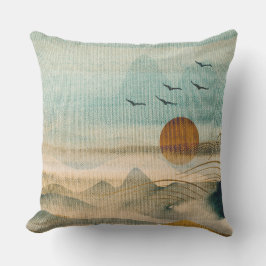 風景布テクスチャー枕 アウトドアクッション