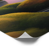 風景日本のさくらんぼ花山 ポスター (角)