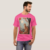 風景日本の動物キツネ漢字 Tシャツ (正面フル)
