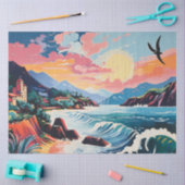 風景旧市山々海 薄葉紙 (クラフト)