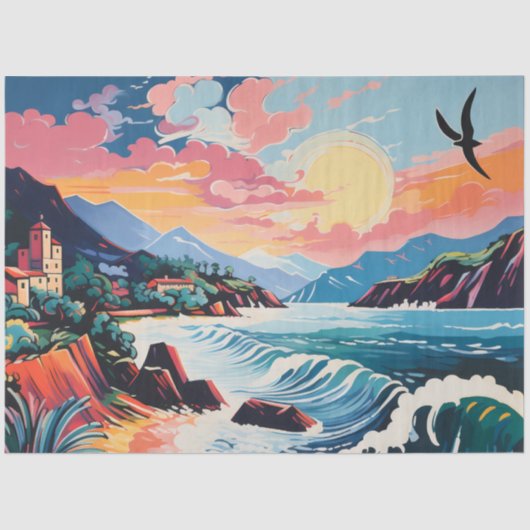 風景旧市山々海 薄葉紙 (正面)