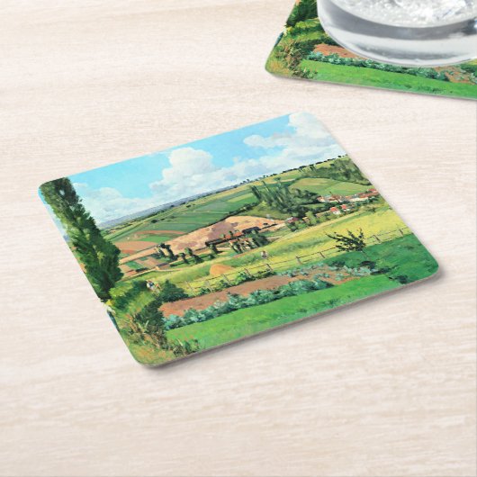 風景有名なポントワーズのレ絵画パティス スクエアペーパーコースター (アングル)