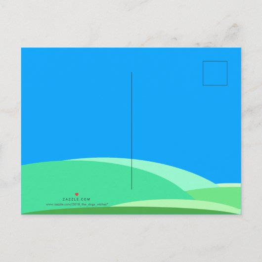 風景漫画マウス中国のラット年2020 P インビテーションポストカード (裏面)