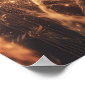 風景素晴らし自然サンセットアート ポスター (角)