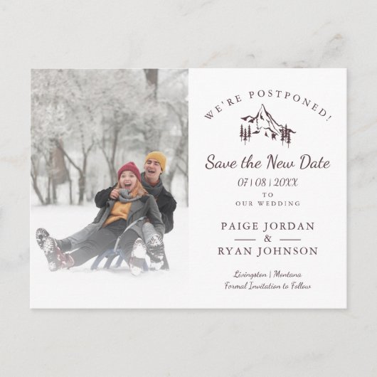 風景素朴山写真日付の変更 ポストカード (正面)