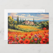 風景絵を描南フランス |トラベルアート ポストカード (正面/裏面)