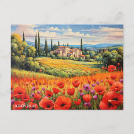 風景絵を描南フランス |トラベルアート ポストカード