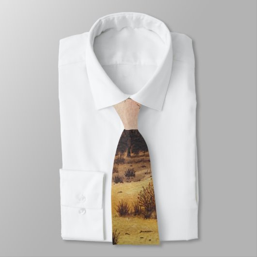 風景絵画デザインの紅葉 ネクタイ (タイ)