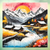 風景自然サンセットレイクマウンテン ウィンドウサイン (シート3)