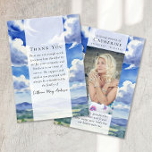 風景雲写真悔やみや弔慰葬祭記念碑 サンキューカード