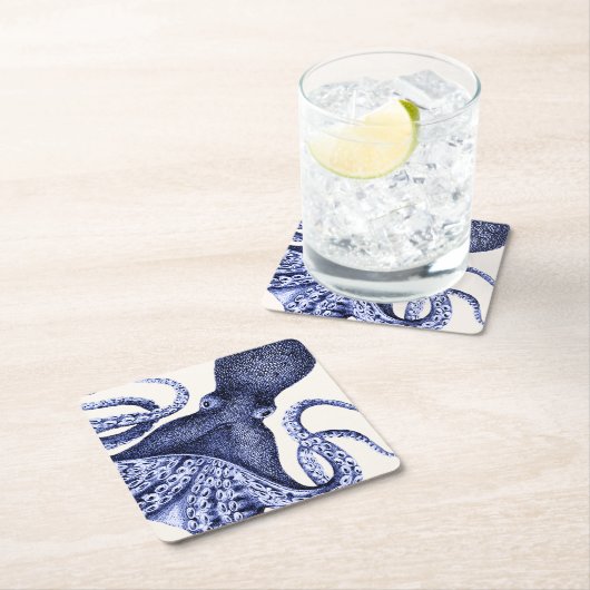 風景青タコ スクエアペーパーコースター (インサイチュ)