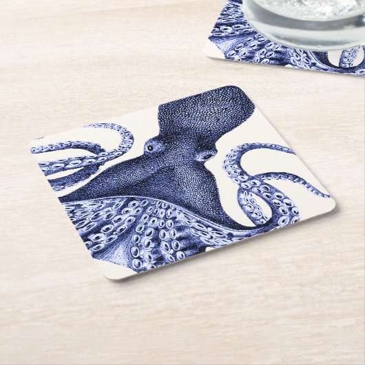 風景青タコ スクエアペーパーコースター (アングル)