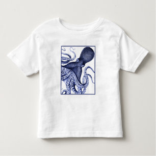風景青タコ トドラーTシャツ