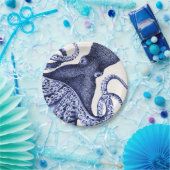 風景青タコ ペーパープレート (パーティー)