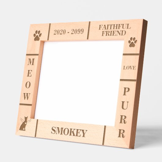 風景10x8ペット記念エンジェル猫の名前年 レーザー彫刻フレーム (左)