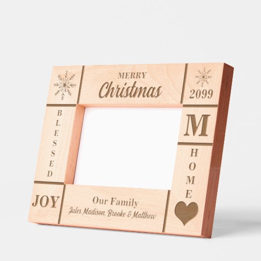 風景6x4クリスマスファミリーパーソナライズされた レーザー彫刻フレーム (左)