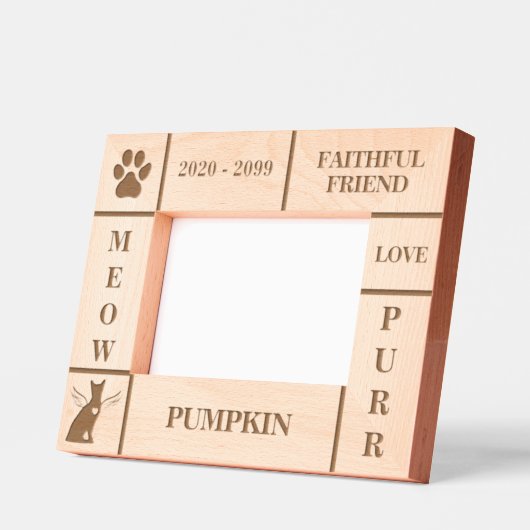 風景6x4ペットメモリアルエンジェルキャットネーム年 レーザー彫刻フレーム (左)
