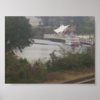 風景、オブジェクトとフェリー ポスター