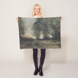 風景（カミーユ・コロー別） フリースブランケット