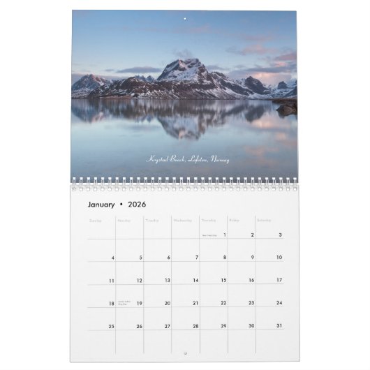 風景 カレンダー (1月 2026)