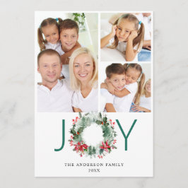 風景 クリスマスリース ホーリー ベリー 松の写真 挨 シーズンカード