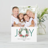 風景 クリスマスリース ホーリー ベリー 松の写真 挨 シーズンカード (スタンド正面)