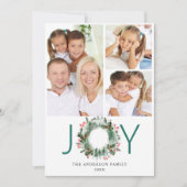 風景 クリスマスリース ホーリー ベリー 松の写真 挨 シーズンカード (正面)