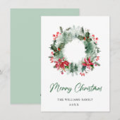 風景 クリスマス wreath ホーリー ベリー 松林 (正面/裏面)