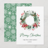 風景 クリスマス wreath ホーリー ベリー 松林 (正面/裏面)