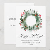 風景 クリスマス wreath ホーリー ベリー 松林 (正面/裏面)