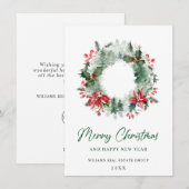 風景 クリスマス wreath ホーリー ベリー 松林 (正面/裏面)