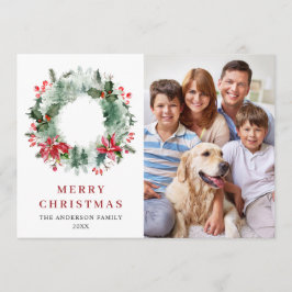 風景 クリスマス wreath ホーリー ベリー 松 3 フォト 挨拶