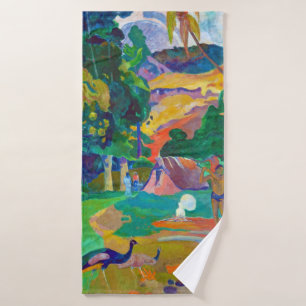 風景（ピーコックス、ガウギン） バスタオル