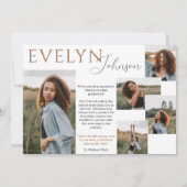 風景 卒業写真発表 コラージュ付き 招待状 (裏面)