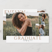 風景 卒業写真発表 コラージュ付き 招待状 (正面/裏面)