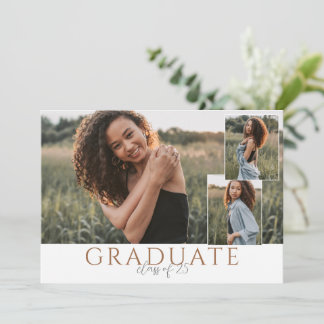 風景　卒業写真発表　コラージュ付き 招待状