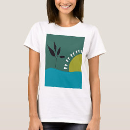 風景 太陽 緑 抽象 カラフル アート おしゃれ Tシャツ