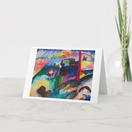 風景(工場の煙突付き、ワジリー・カンディンスキー) カード (正面)