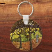 風景、木と姿by Vincent vanゴッホ キーホルダー (正面)