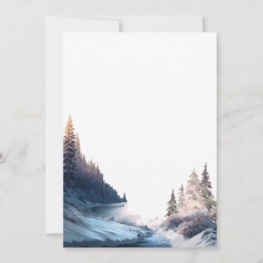 風景、自然、フォレスト日付の保存 セーブザデート (裏面)