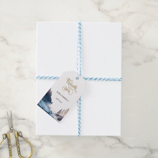 風景、自然、森の贈り物ラベル ギフトタグ (より糸付き)