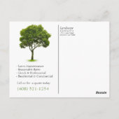 風景、芝生、園芸用マーケティングはがき ポストカード (裏面)