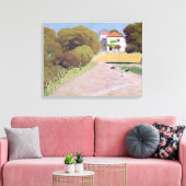 風景、赤い屋根の家、1924 キャンバスプリント (インサイチュ (リビング))