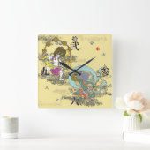 風来。風雷 スクエア壁時計 (ホーム)