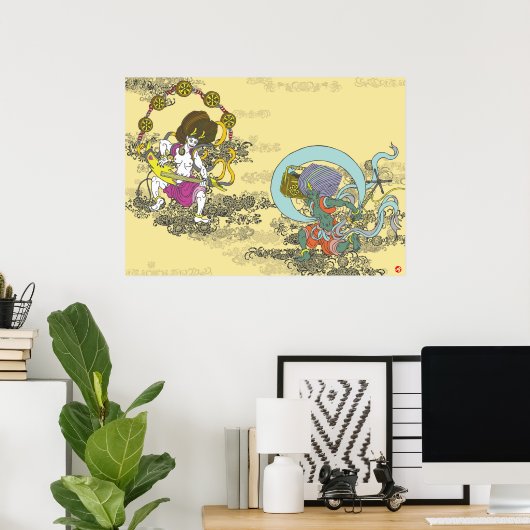 風来。風雷 ポスター (ホームオフィス)