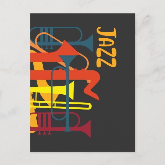 風楽器ジャズミュージシャントランペットミュージックラバー ポストカード (正面)